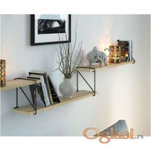 Polica drvo metal Kompozicija